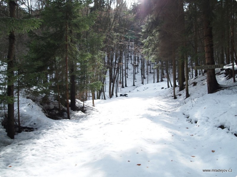 Fotografie Odbočka Větrná pod sněhem.