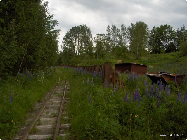 Fotografie Odstavné koleje téměř na konci tratě.
