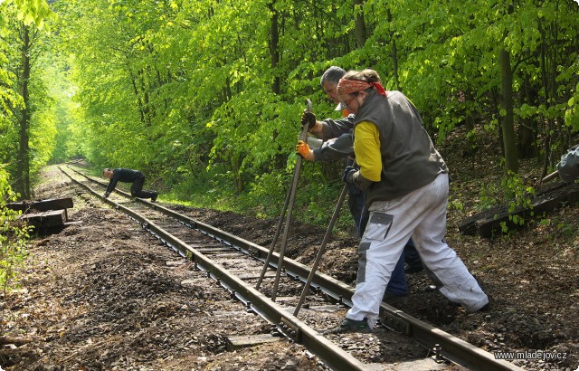 Fotografie Směrová úprava koleje.