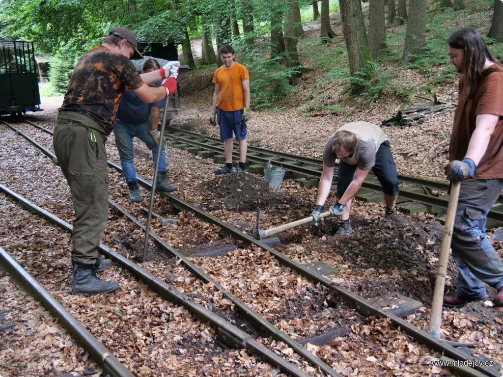 Fotografie Ani výhybku na Nové Vsi neminula oprava. Na mladějovském zhlaví jsou pražce na výměnu.